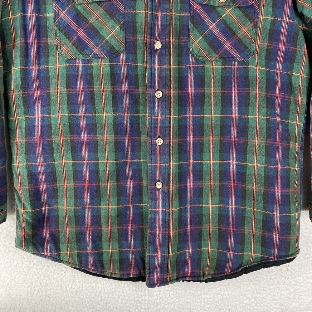 Vtg Woolrich Shirt Jacket Mens Sz M‎ Multicolor Plaid Quilt Lined Button Up - Picture 5 of 16